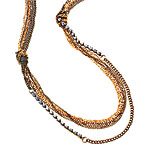 Gold-plated with chain necklace with cubic zirconia, Leslie Danzis.