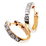Earrings of 14kt gold and diamonds, XIV Karats Beverly Hills.