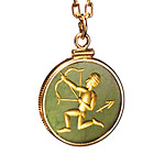 14kt-gold and jade charm, Charm.