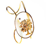 Quartz cuff with 14kt gold and sapphires, Emily and Ashley.