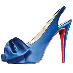 Blue satin slingbacks, Christian Louboutin.