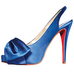 Blue satin slingbacks, Christian Louboutin.