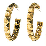 Gold-plated earrings, Stacey Lapidus.