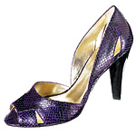 Snakeskin and leather d'orsay pump, Enzo Angiolini.