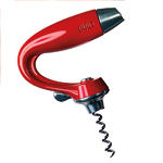 Cast-zinc- and- stainless-steel 5 1/2" x 4" wine opener in red, Built NY.