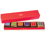 Bite size Signature Six brownie assortment in classic, caramel sea salt, coconut, Thai coffee, Mari's New York.