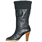 Leather and wool knit boots, Charlotte Ronson.