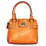 Leather bag with brass closure, Banana Republic.