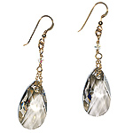 Gold-filled earrings with Swarovski crystals, Lyndia K. Jewelry.
