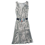 Metallic chiffon dress, JF & Son.