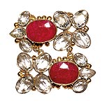 Vermeil bracelet with rubies and crystal quartz, Marnie Rocks.
