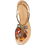 Snakeskin sandals with resin beads and metal, Casadei.