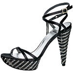 Satin shoes with crystals, Stuart Weitzman.