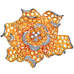 18kt gold diamond and orange sapphire pin, Lorraine Schwartz.