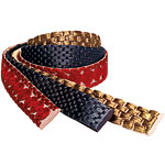 Embroidered silk belts, Sari Gueron.