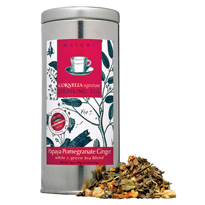 Papaya Pomegranate Ginger tea, Cornelia Tea.