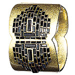 Brass and crystal bracelet, Lia Sophia.