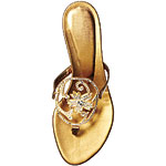 Leather thong sandals with rhinestones, Salvatore Ferragamo.