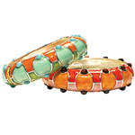 Enamel, glass and metal bangles, Gerard Yosca.