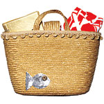 Straw with sequin trim bag, Felix Rey.
