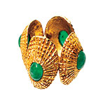 18kt-gold ring with emeralds, L Frank.