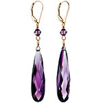 14kt-gold-filled earrings with Swarovski crystals and cubic zirconia, Victoria Duque Creations.