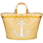 Sequined raffia anchor bag, Felix Rey.