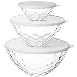 Dishwasher-safe ice prism bowls, Tupperware.
