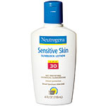 Sensitive skin sunblock, Neutrogena.