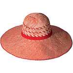 Straw hat with ribbon, XOXO.