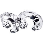 Hand-carved Lucite quilted cuff and ram's head cuff, Patricia von Musulin.
