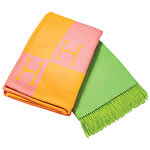 Avalon and Chevron wool-cashmere blankets, Herm.