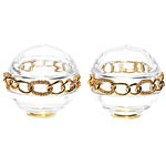 Crystal spice jewels salt and pepper shakers with 14kt gold plate, L'Objet.
