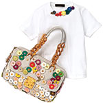 Polka dots bag and kids cotton T-shirt, Louis Vuitton.
