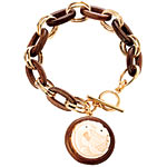 Brass, wood and resin bracelet, Banana Republic.