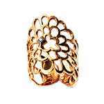 18kt-yellow-gold lotus ring with cognac diamond, H. Stern.