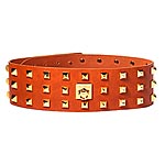 Leather belt with brass studs, Hollywould.