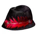 Felt cloche with feather, Lola.