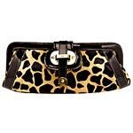 Calf-hair clutch with patent leather, Rafe.