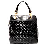 Quilted patent leather tote, Ann Taylor.