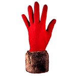 Wool gloves with faux-fur cuff, Echo.