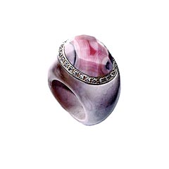 In Style White-malachite ring with cubic zirconia set in sterling $99 from instyle.com