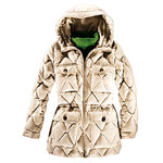 Polyester parka with down, Calvin Klein.