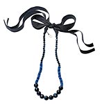 Silk-ribbon necklace with goldstone beads, Erickson Beamon.