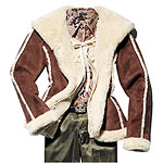 Polyester and faux shearling coat, Chadwick's.