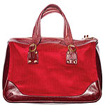 Corduroy and patent leather bag, Jacqueline Jarrot.
