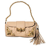 Leather bag with gold-tone hardware, Adrienne Vittadini.