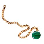 Vermeil necklace with malachite pendant, M+J Savitt.