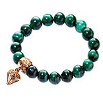 Malachite-bead bracelet with diamond charm, Simmons Jewelry Company.