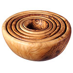 Set of nesting olive-wool bowls, Ochre.